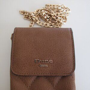 shoulder bag cover for phone and cards Dune London Gold tone Chain